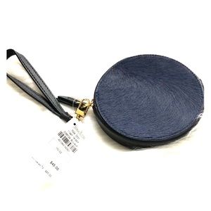 Blue Calf hair and Black Leather Wristlet NWT